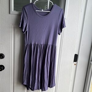 Purple Short Sleeve Dress